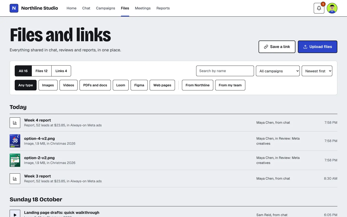 The files and links library.